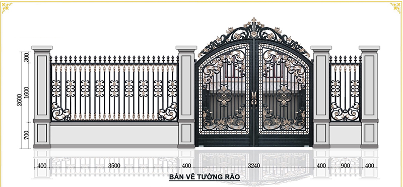 Cổng nhôm đúc C0208